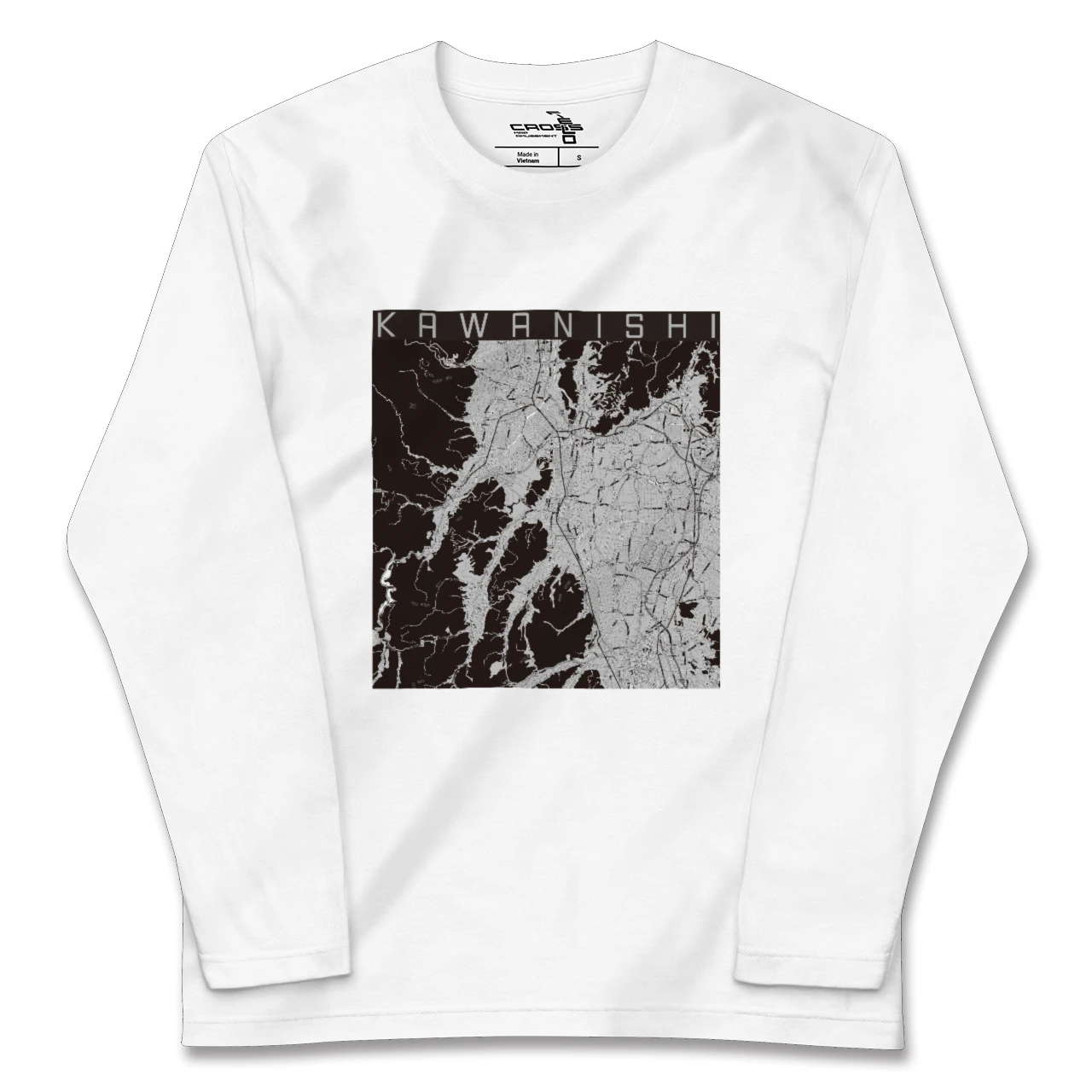 【川西(山形県)(山形県)】地図柄ロングスリーブTシャツ