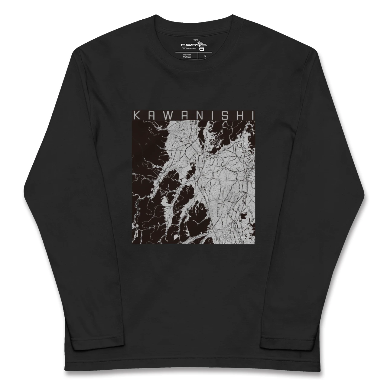 【川西(山形県)(山形県)】地図柄ロングスリーブTシャツ