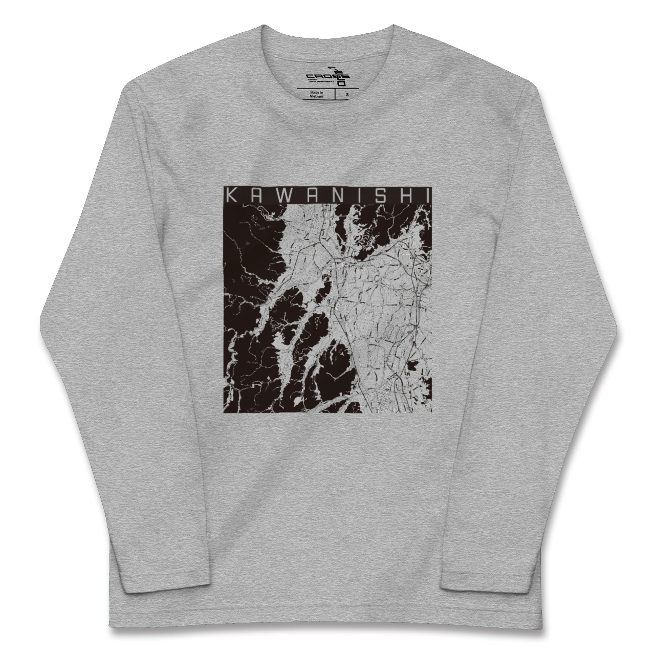 【川西(山形県)(山形県)】地図柄ロングスリーブTシャツ