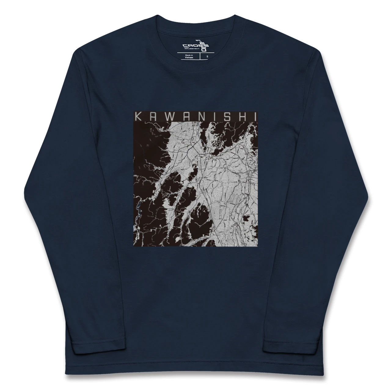 【川西(山形県)(山形県)】地図柄ロングスリーブTシャツ