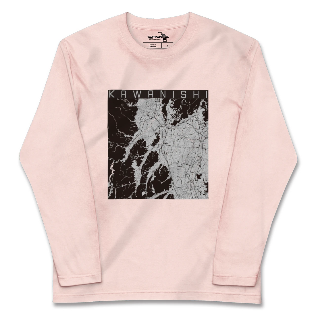 【川西(山形県)(山形県)】地図柄ロングスリーブTシャツ