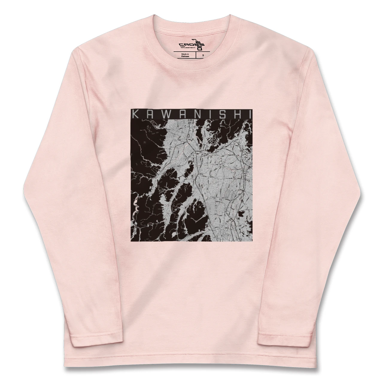 【川西(山形県)(山形県)】地図柄ロングスリーブTシャツ