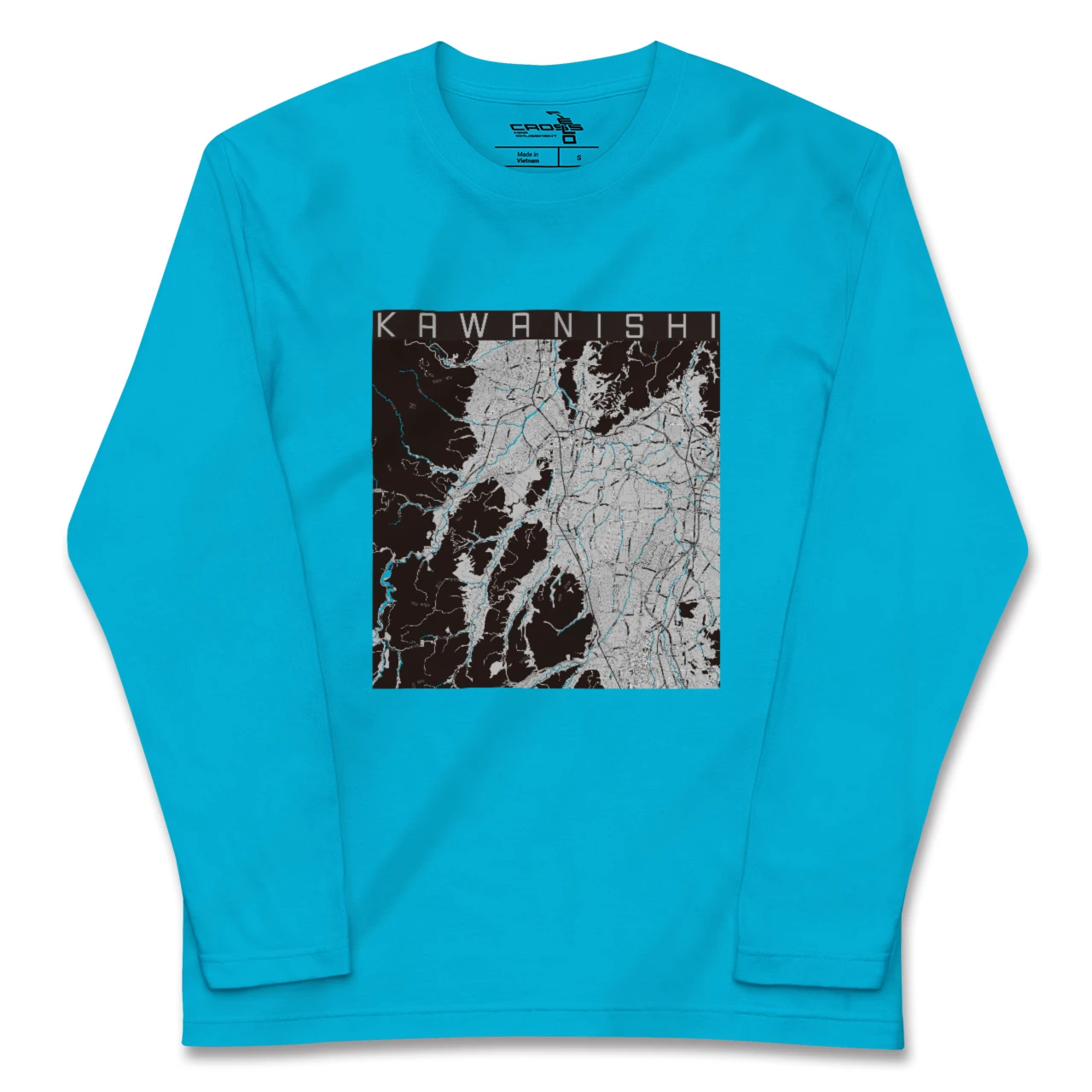 【川西(山形県)(山形県)】地図柄ロングスリーブTシャツ