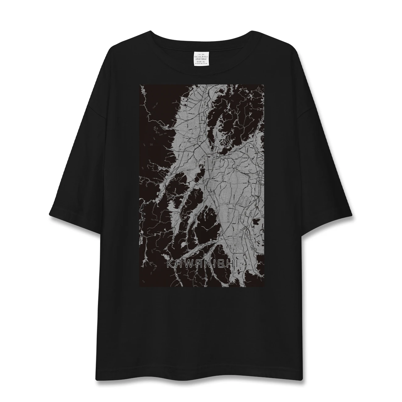 【川西(山形県)(山形県)】地図柄ビッグシルエットTシャツ