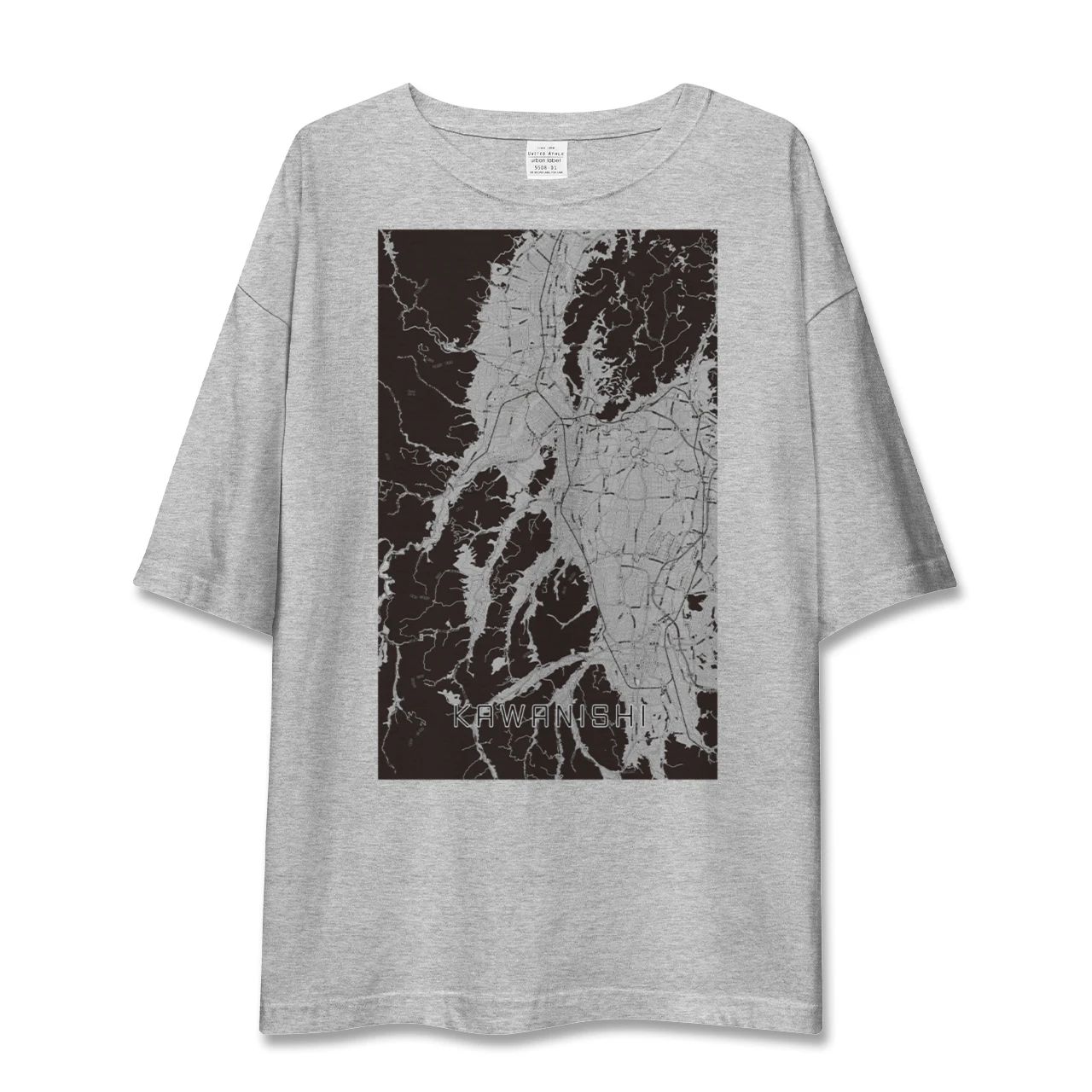 【川西(山形県)(山形県)】地図柄ビッグシルエットTシャツ