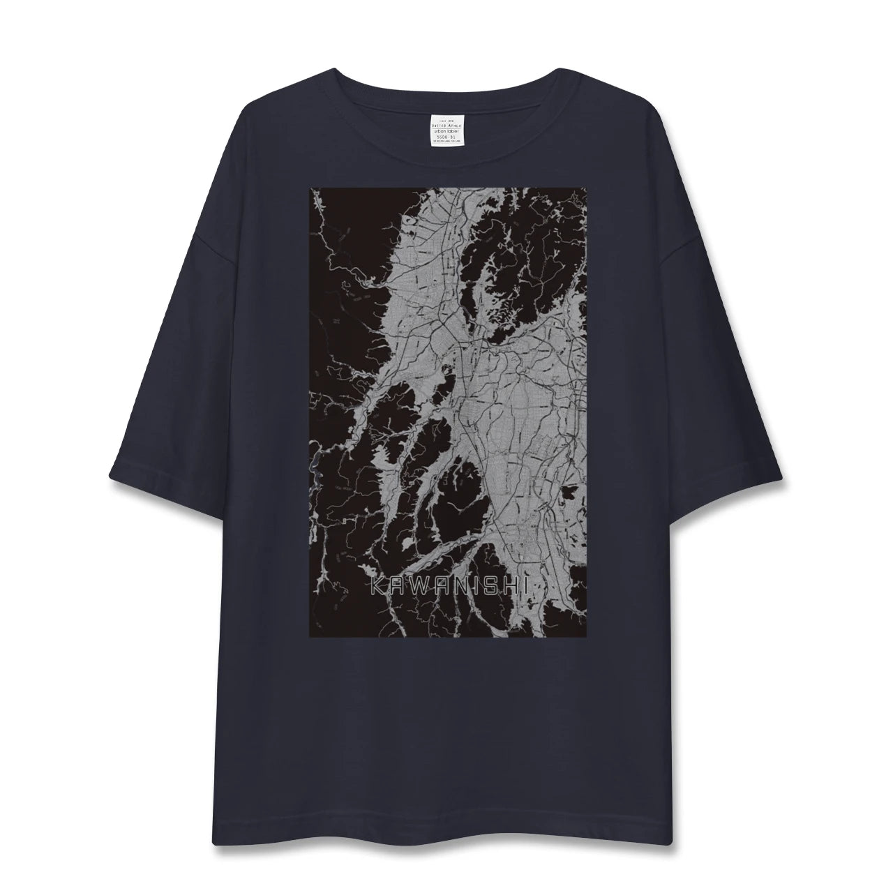 【川西(山形県)(山形県)】地図柄ビッグシルエットTシャツ