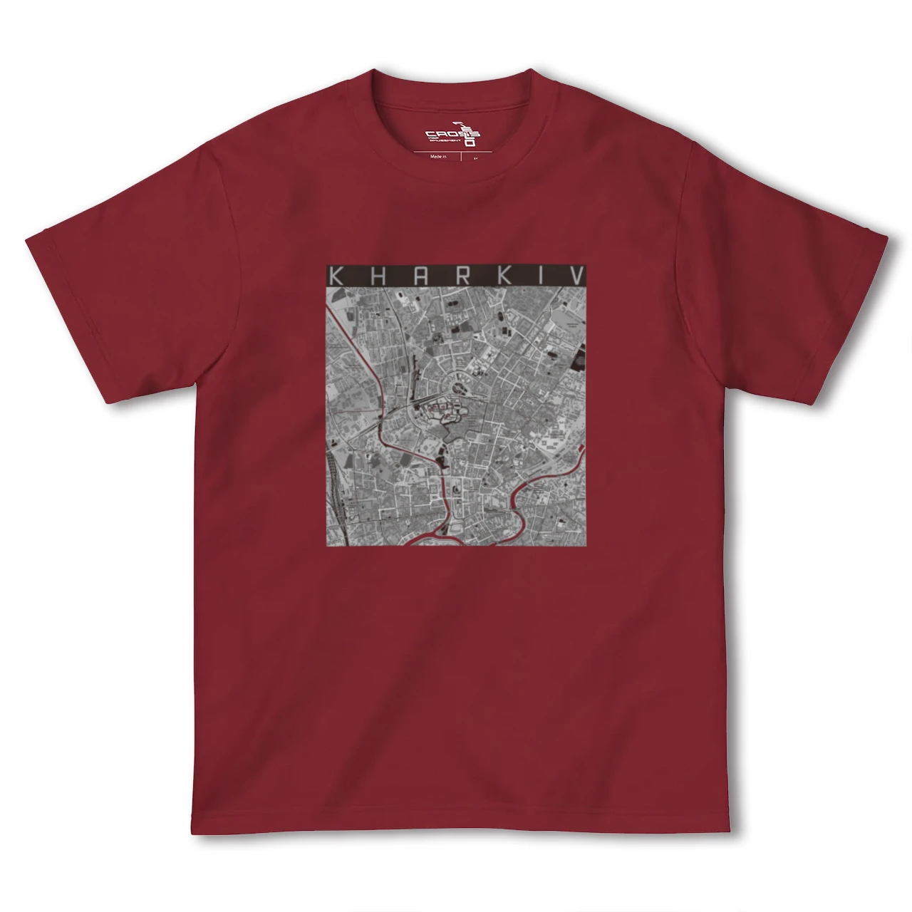 【ハルキウ(ウクライナ)】地図柄ヘビーウェイトTシャツ
