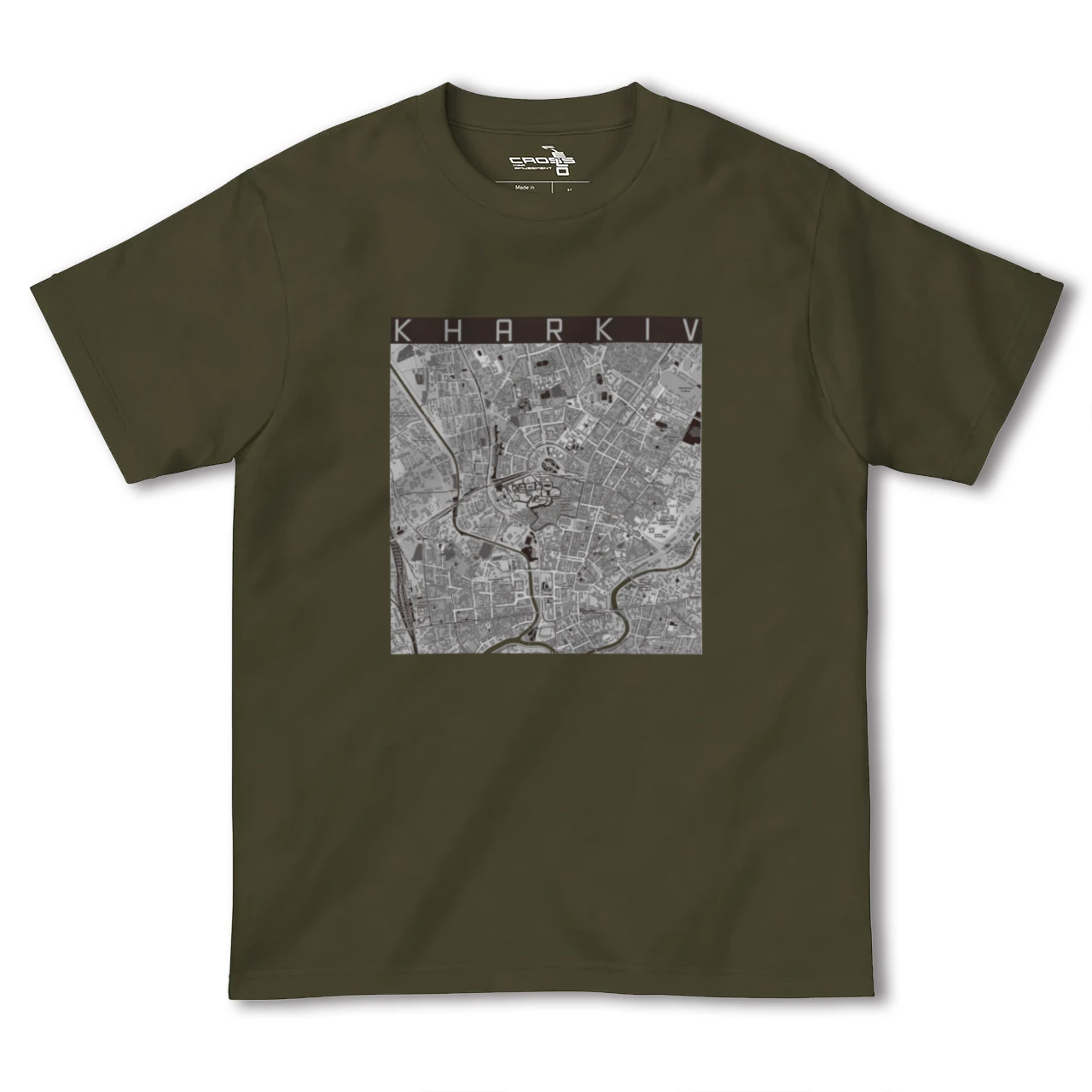 【ハルキウ(ウクライナ)】地図柄ヘビーウェイトTシャツ