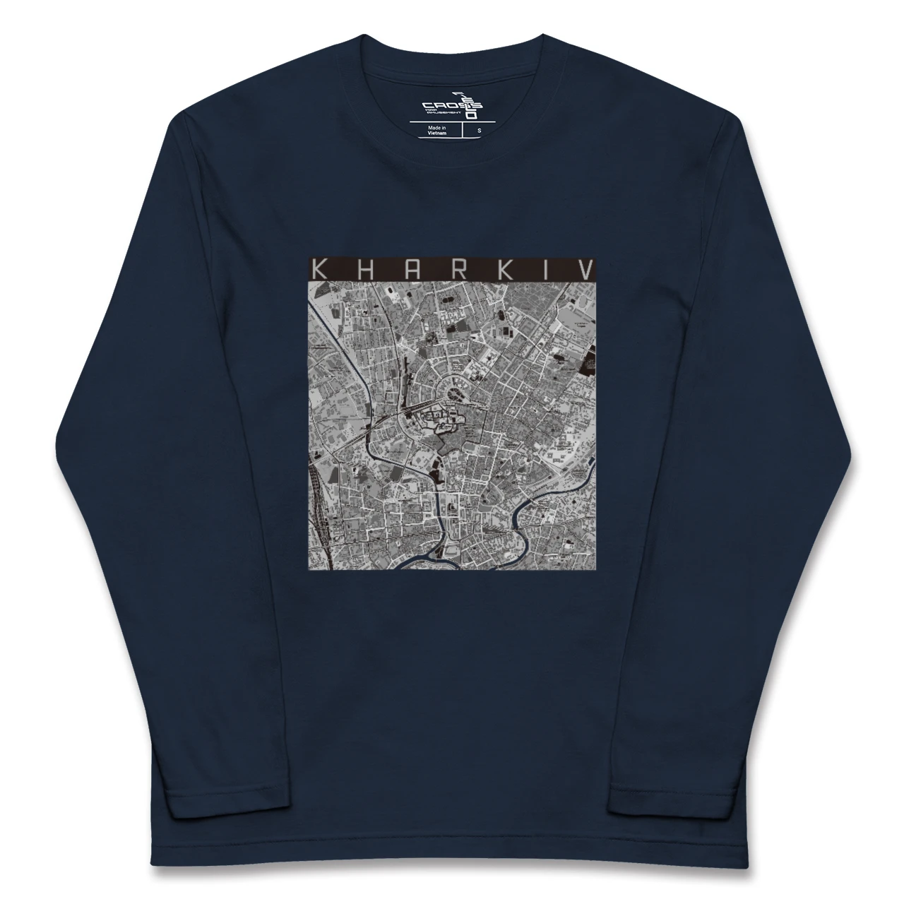 【ハルキウ(ウクライナ)】地図柄ロングスリーブTシャツ