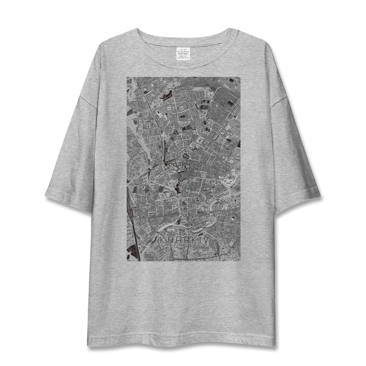 【ハルキウ(ウクライナ)】地図柄ビッグシルエットTシャツ