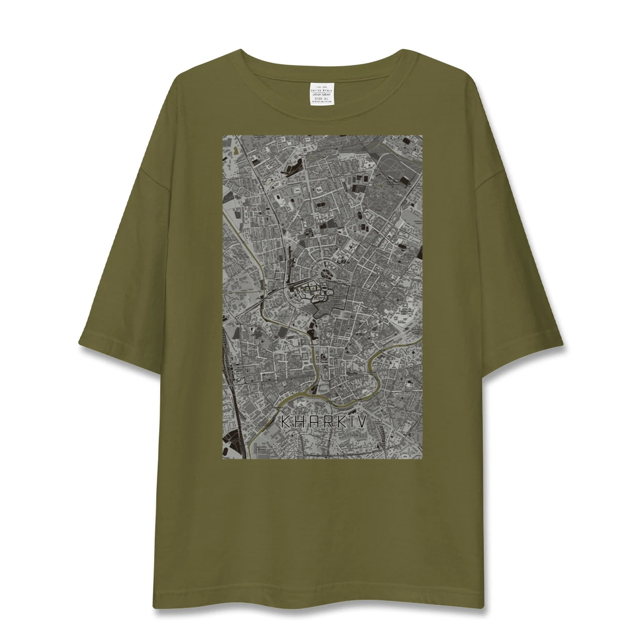 【ハルキウ(ウクライナ)】地図柄ビッグシルエットTシャツ