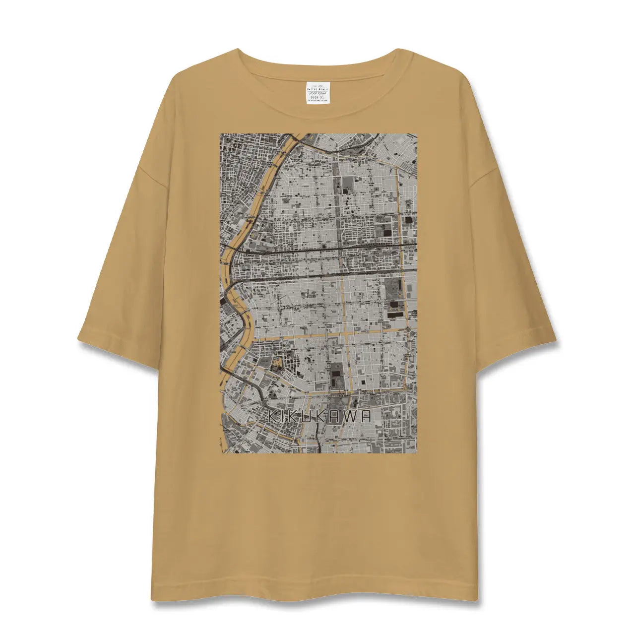 【菊川(東京都)】地図柄ビッグシルエットTシャツ