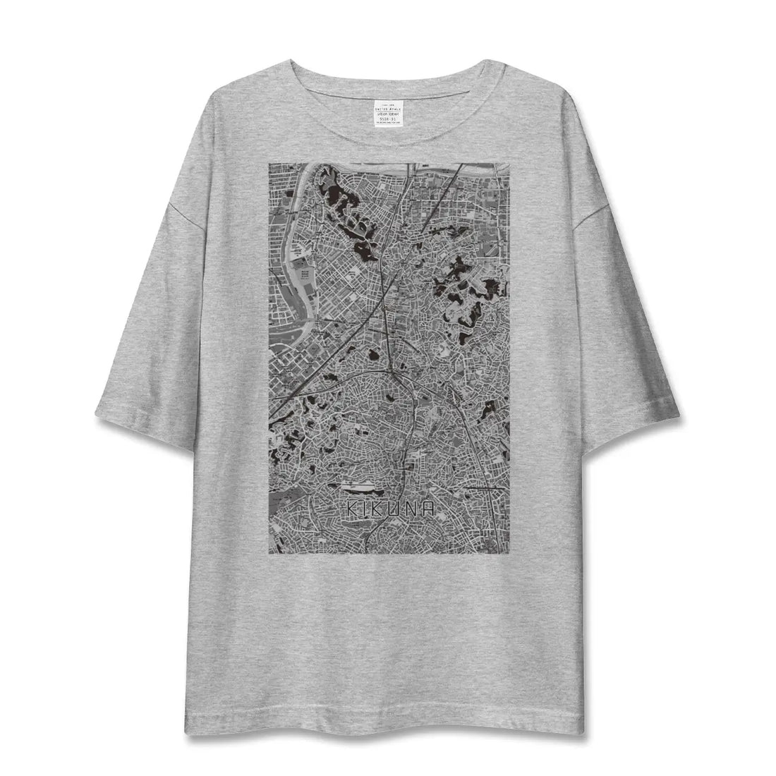 【菊名(神奈川県)】地図柄ビッグシルエットTシャツ