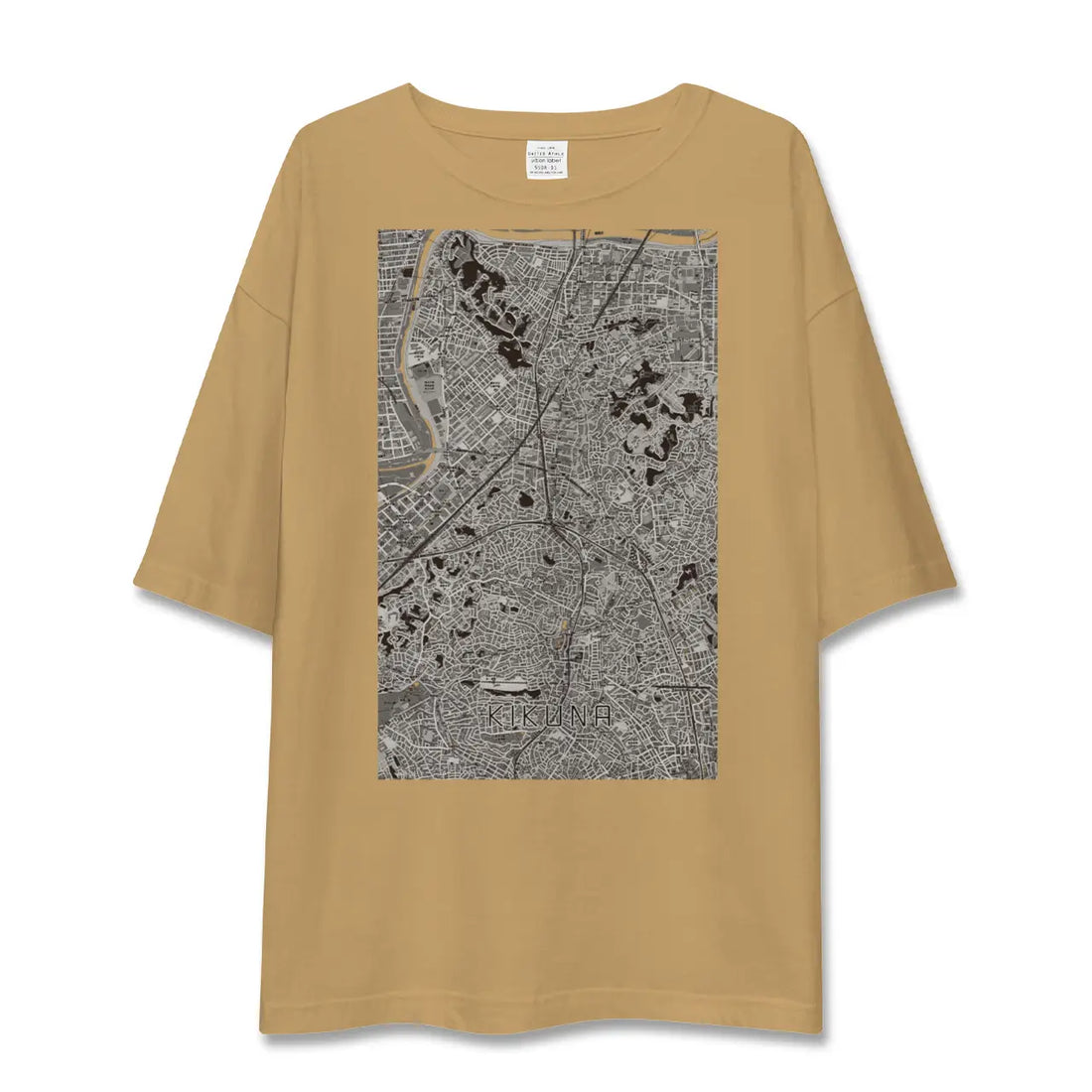 【菊名(神奈川県)】地図柄ビッグシルエットTシャツ