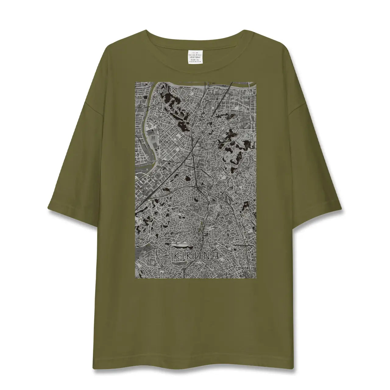 【菊名(神奈川県)】地図柄ビッグシルエットTシャツ