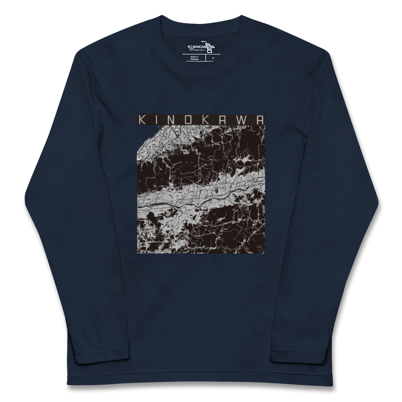 【紀の川(和歌山県)】地図柄ロングスリーブTシャツ