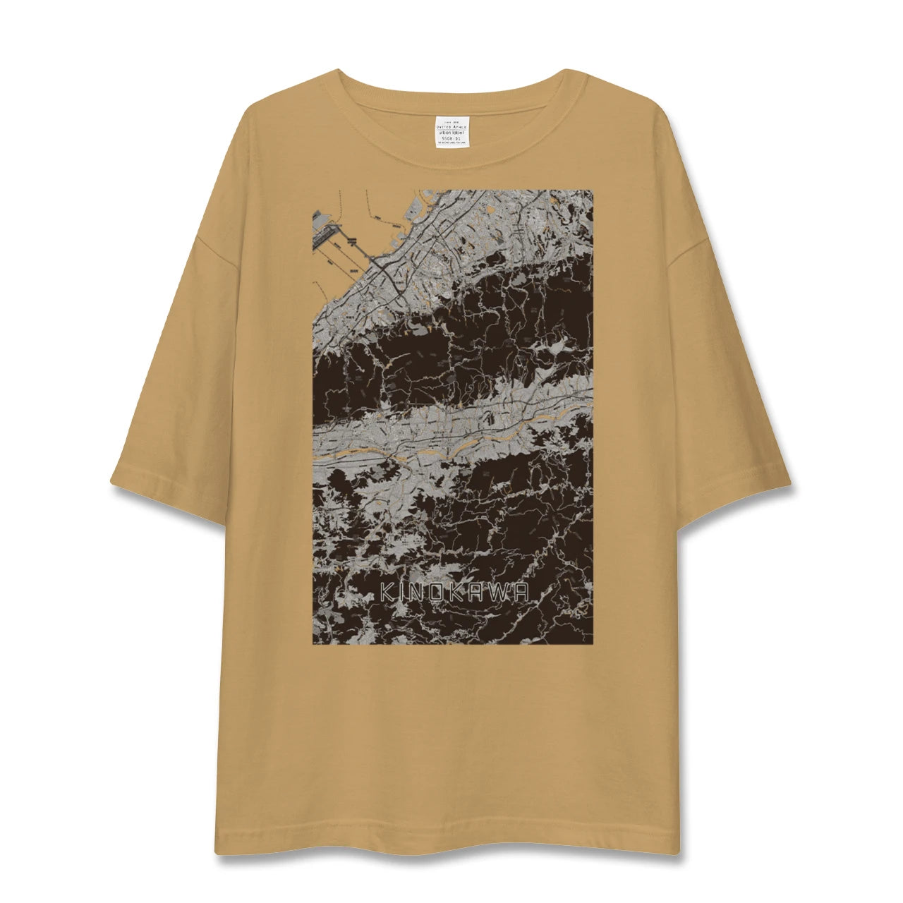 【紀の川(和歌山県)】地図柄ビッグシルエットTシャツ