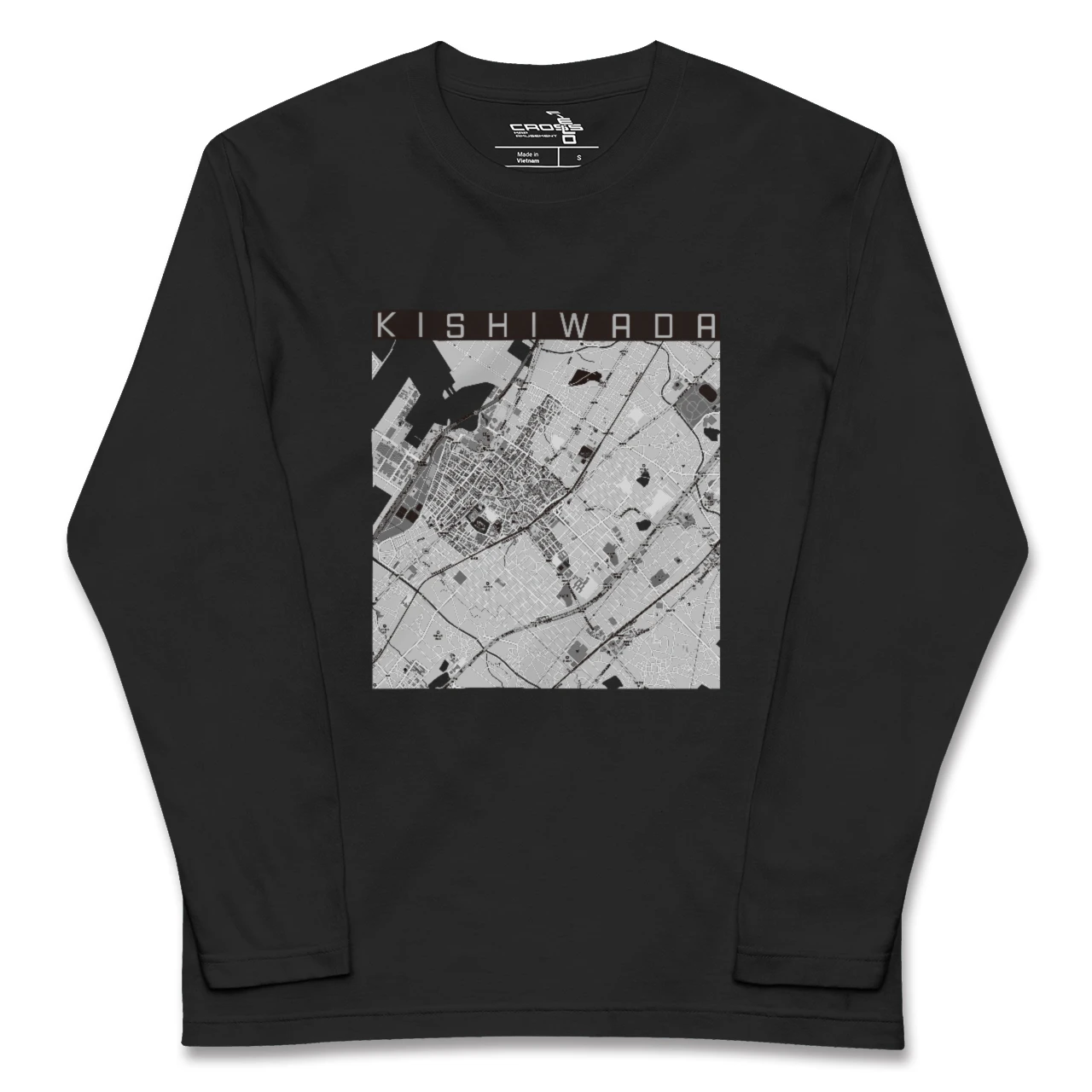 【岸和田(大阪府)】地図柄ロングスリーブTシャツ