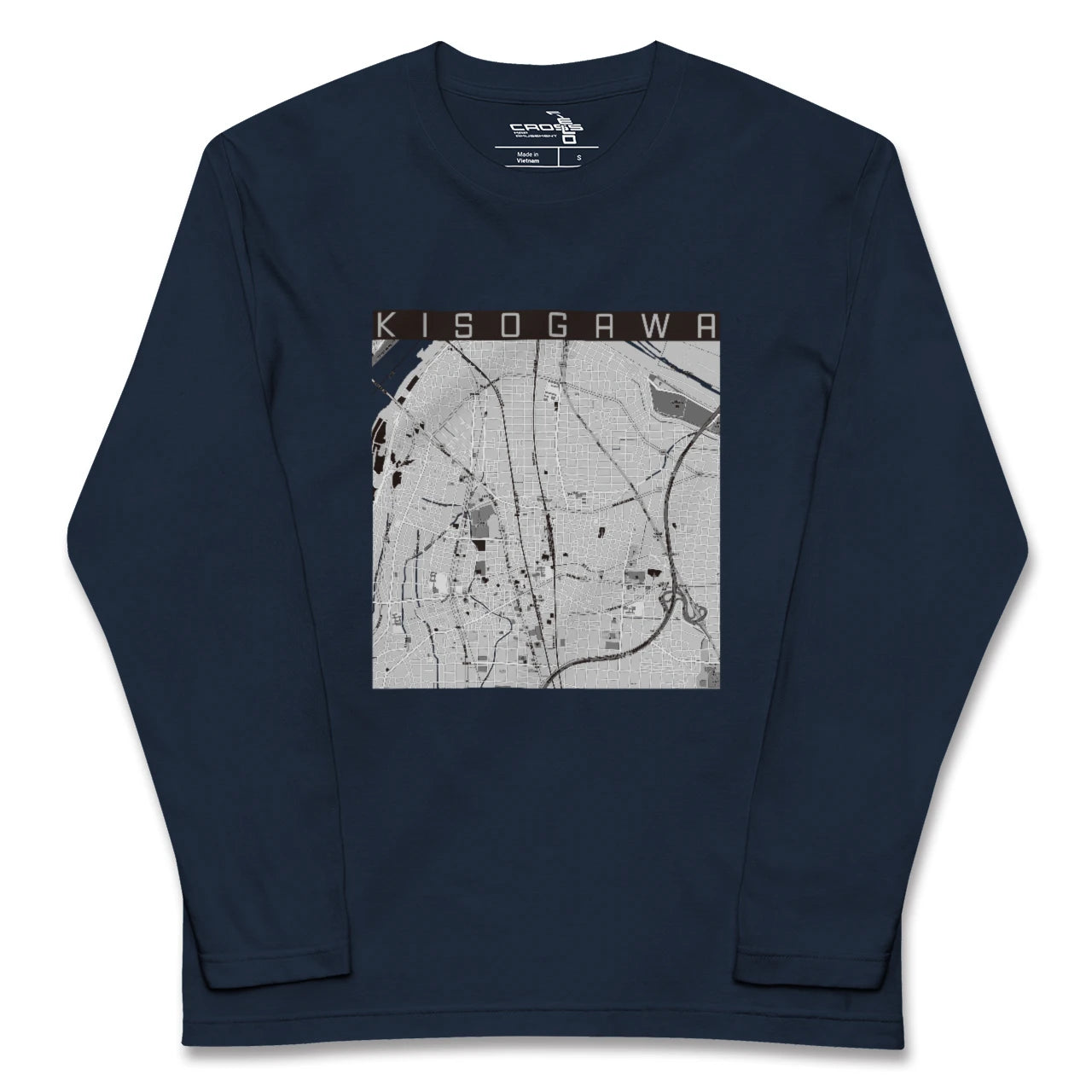【木曽川(愛知県)】地図柄ロングスリーブTシャツ