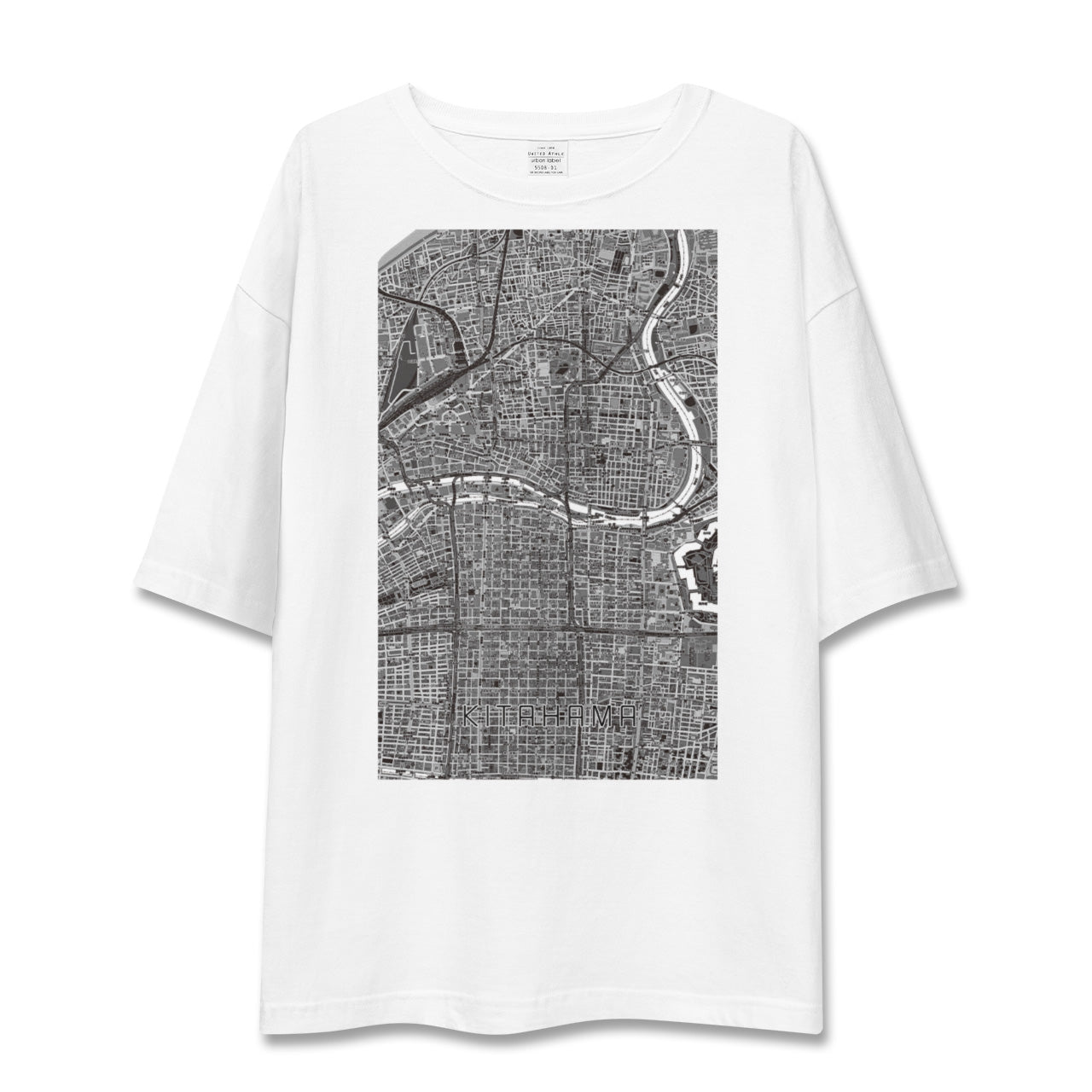 【北浜(大阪府)】地図柄ビッグシルエットTシャツ