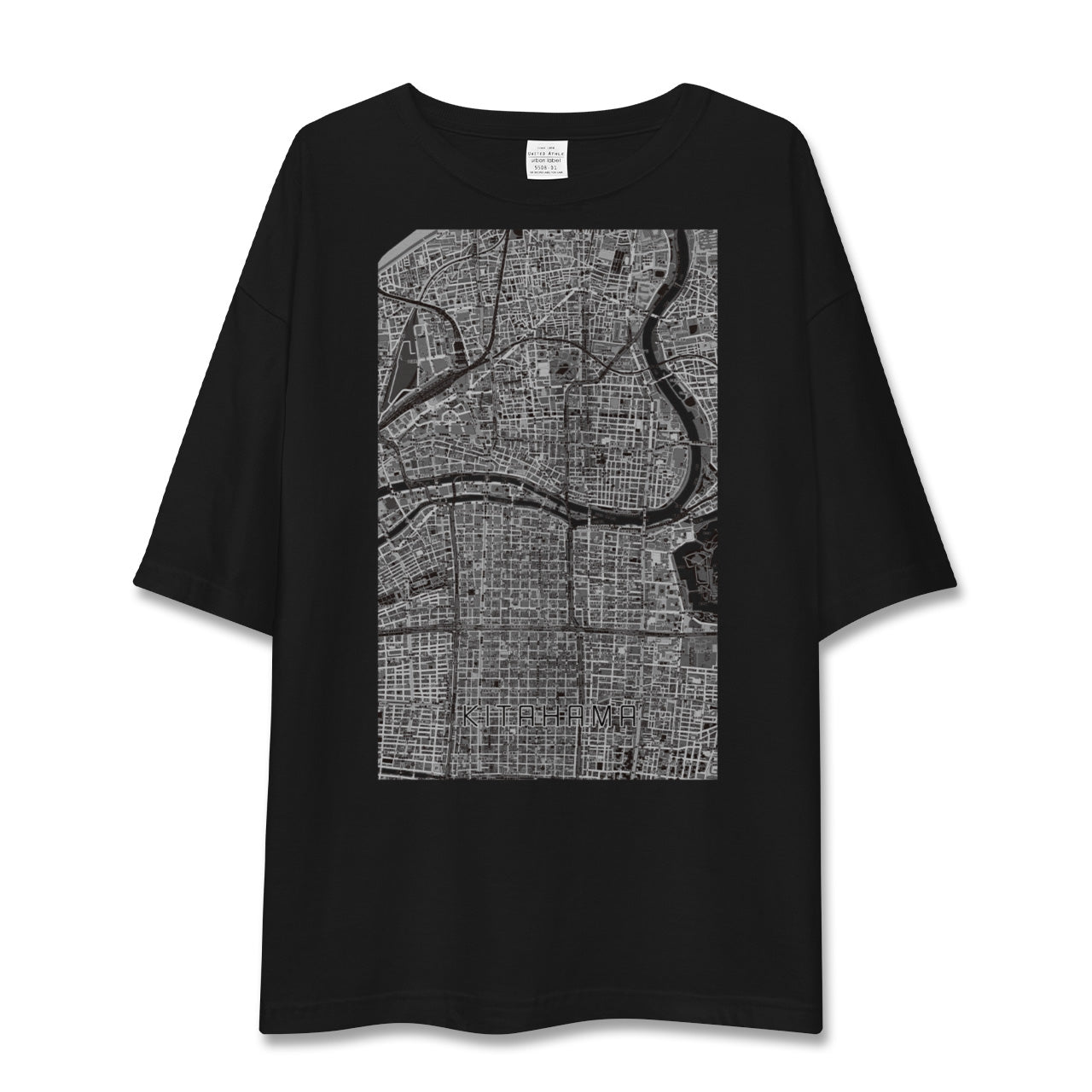 【北浜(大阪府)】地図柄ビッグシルエットTシャツ