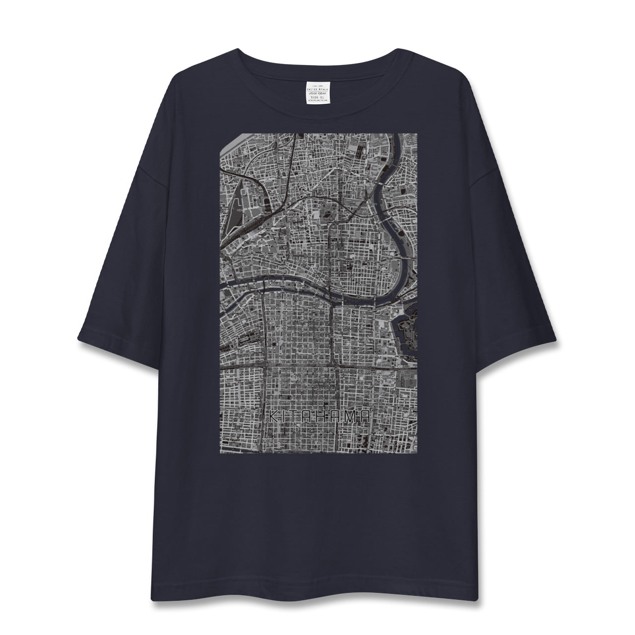 【北浜(大阪府)】地図柄ビッグシルエットTシャツ