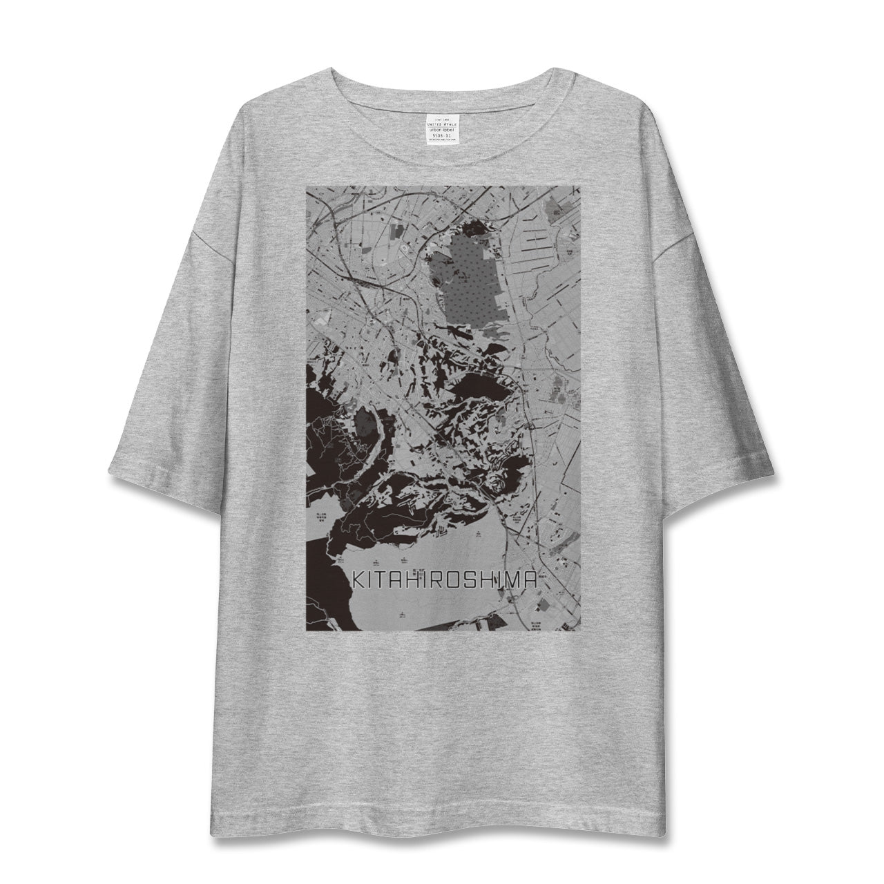 【北広島2(北海道)】地図柄ビッグシルエットTシャツ