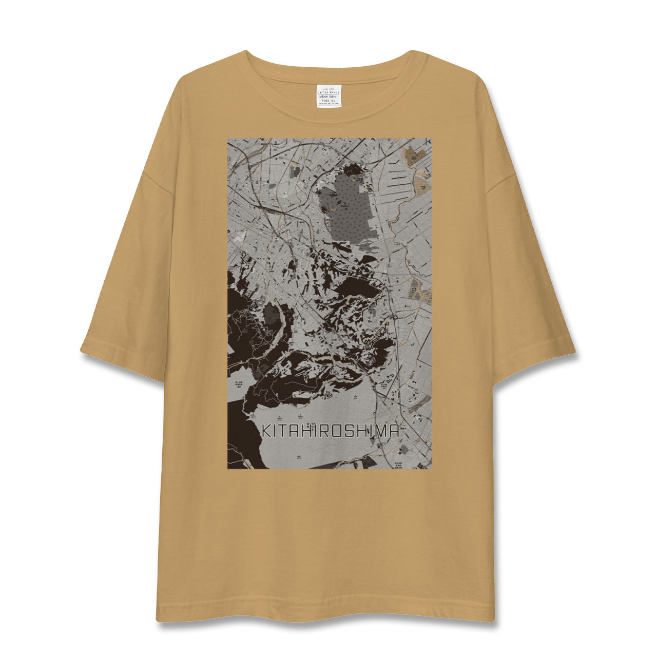 【北広島2(北海道)】地図柄ビッグシルエットTシャツ