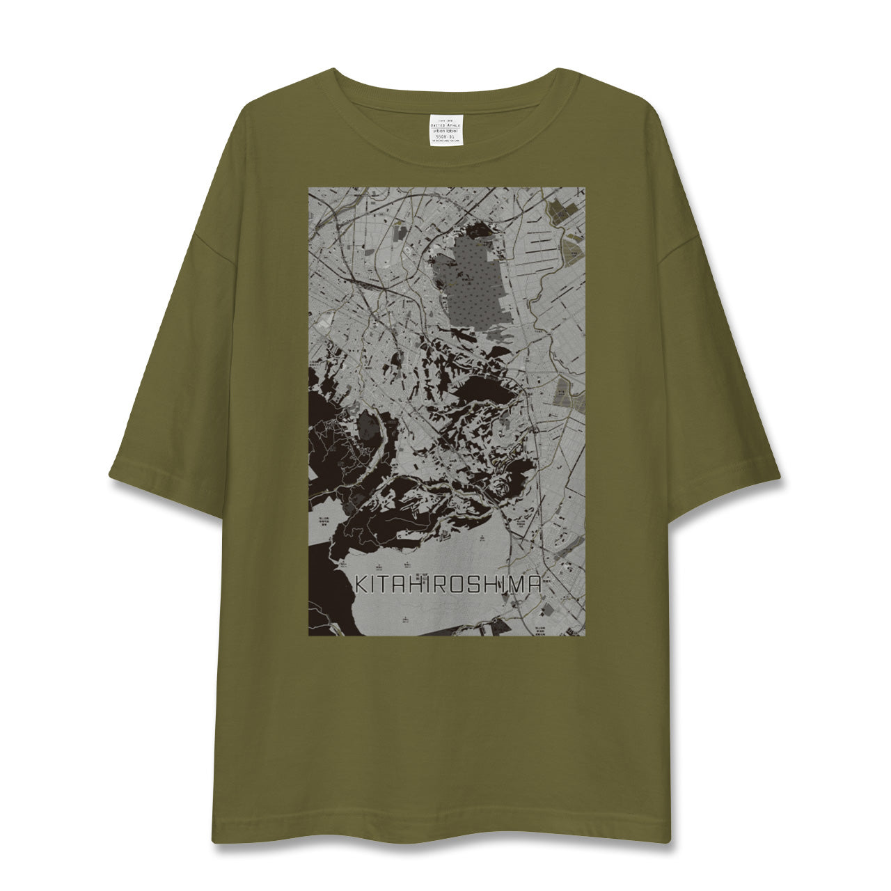 【北広島2(北海道)】地図柄ビッグシルエットTシャツ