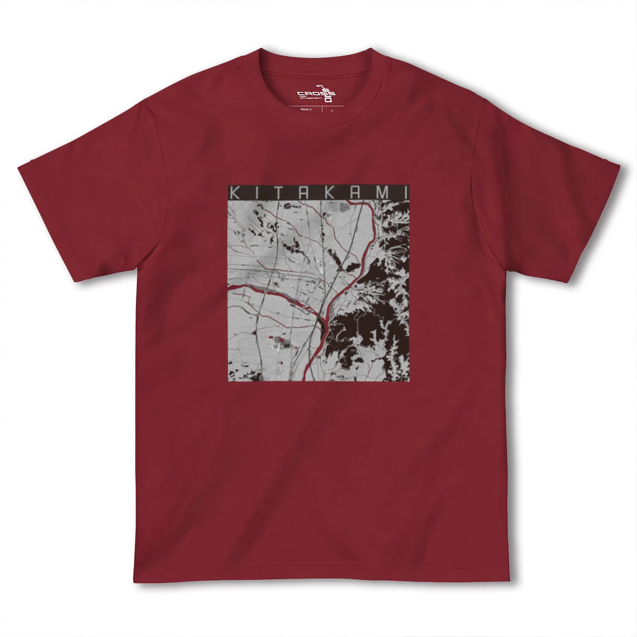 【北上(岩手県)】地図柄ヘビーウェイトTシャツ