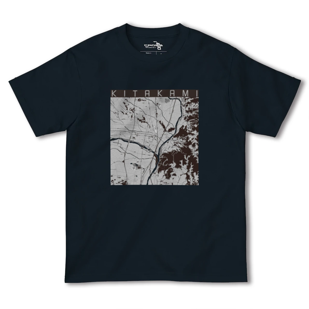 【北上(岩手県)】地図柄ヘビーウェイトTシャツ