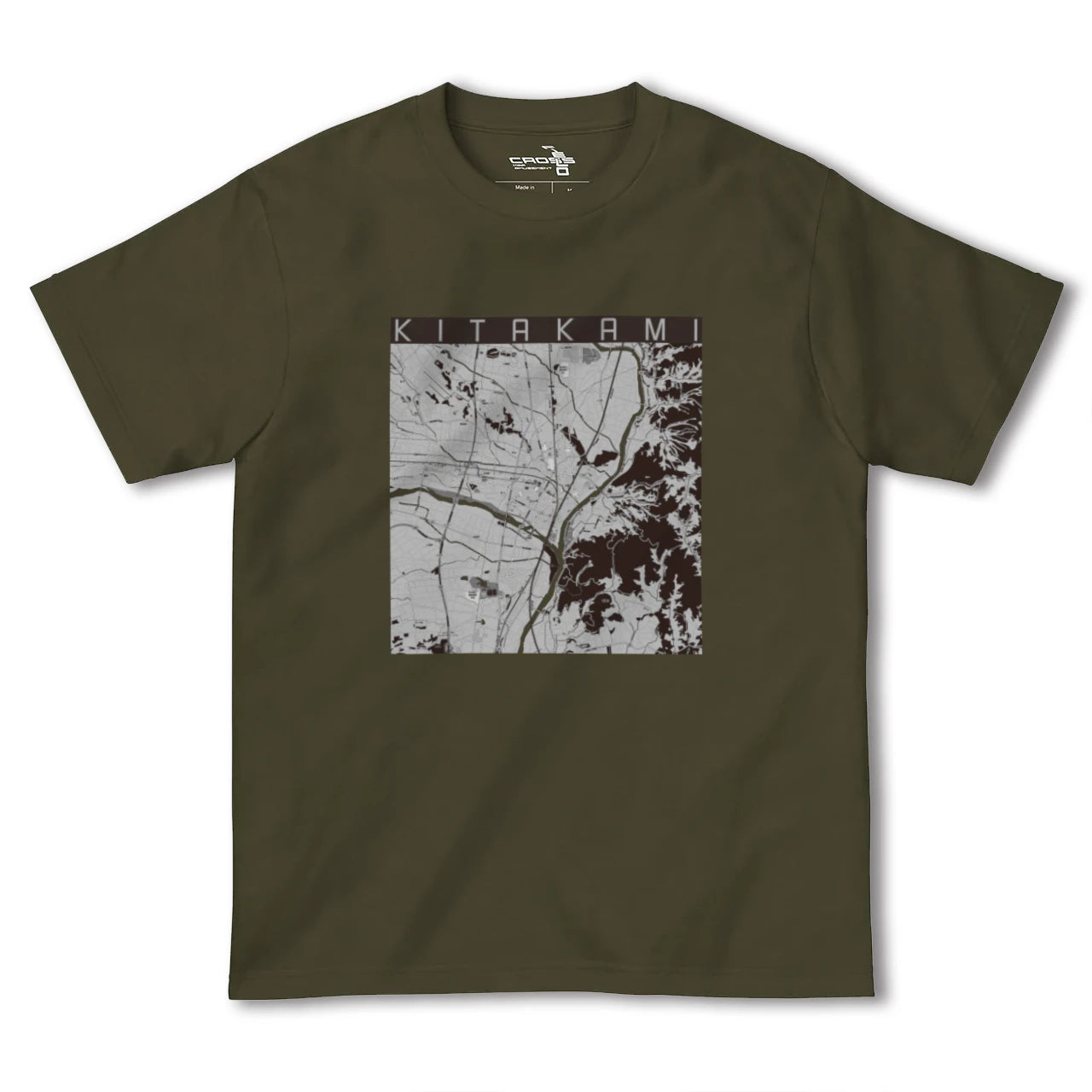 【北上(岩手県)】地図柄ヘビーウェイトTシャツ