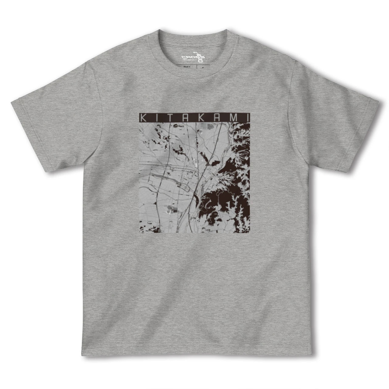 【北上(岩手県)】地図柄ヘビーウェイトTシャツ