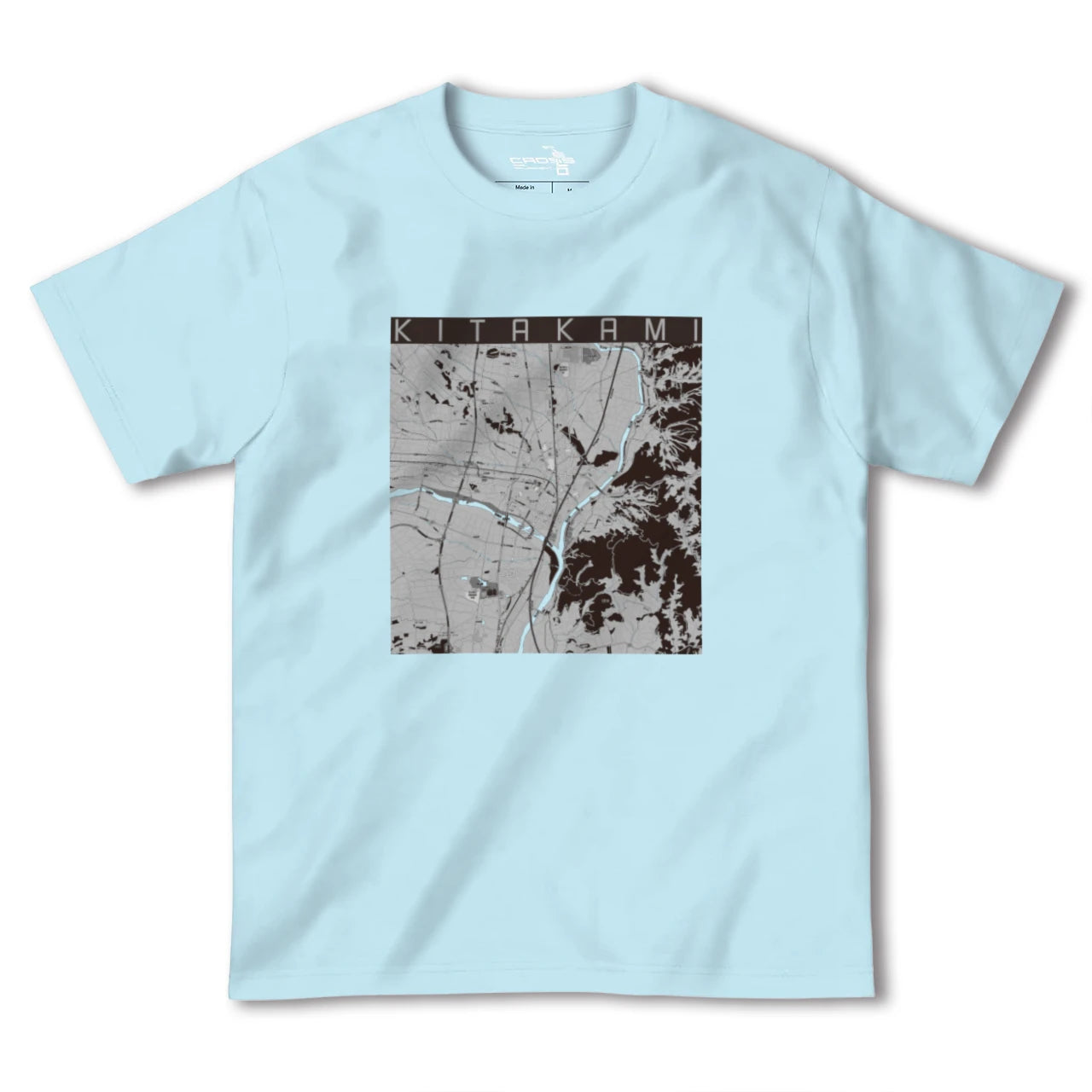 【北上(岩手県)】地図柄ヘビーウェイトTシャツ