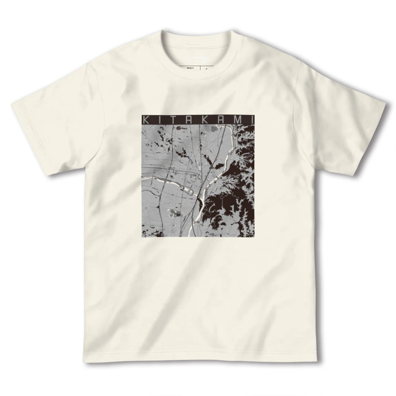 【北上(岩手県)】地図柄ヘビーウェイトTシャツ