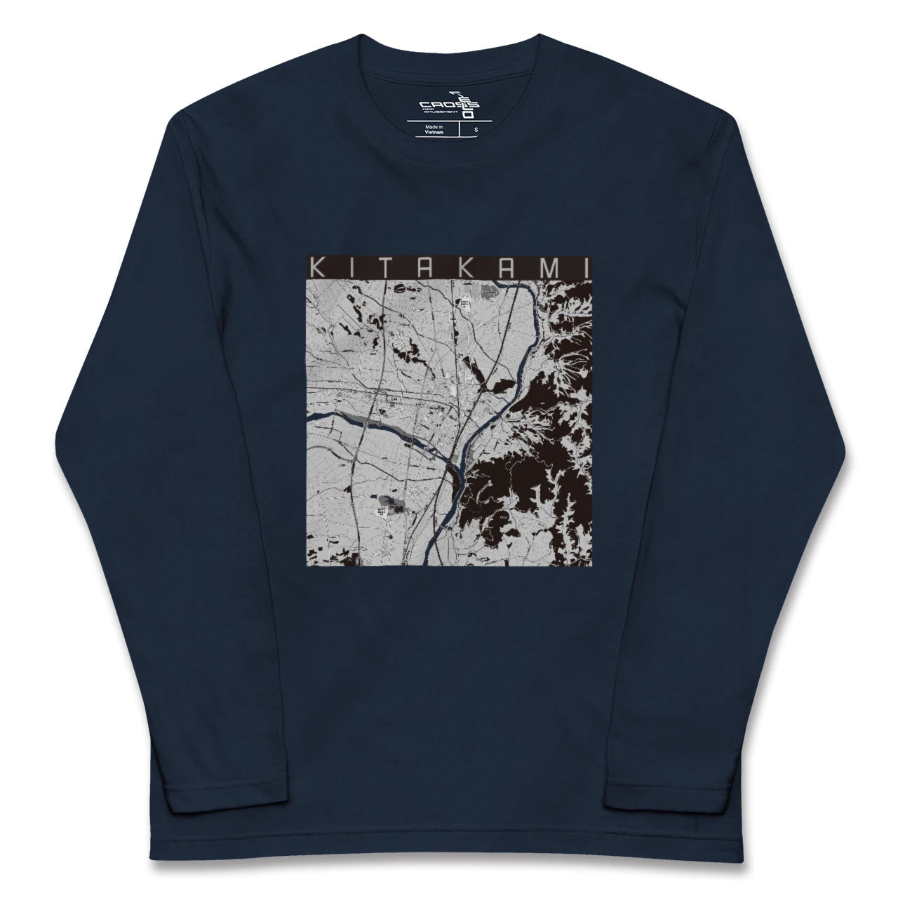【北上(岩手県)】地図柄ロングスリーブTシャツ
