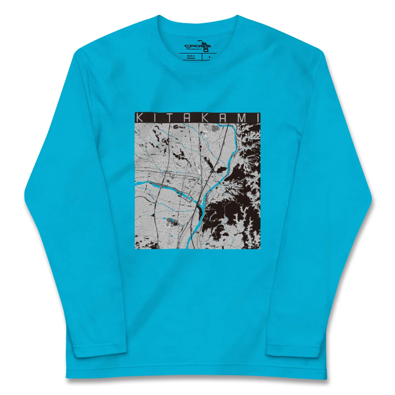 【北上(岩手県)】地図柄ロングスリーブTシャツ