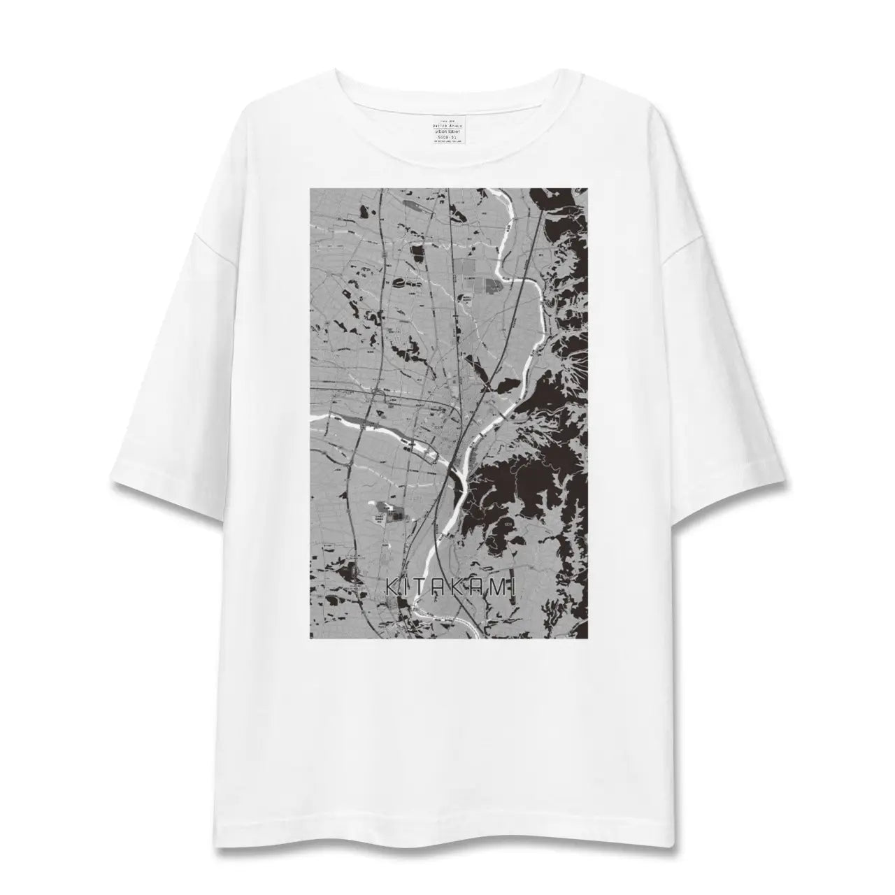 【北上(岩手県)】地図柄ビッグシルエットTシャツ