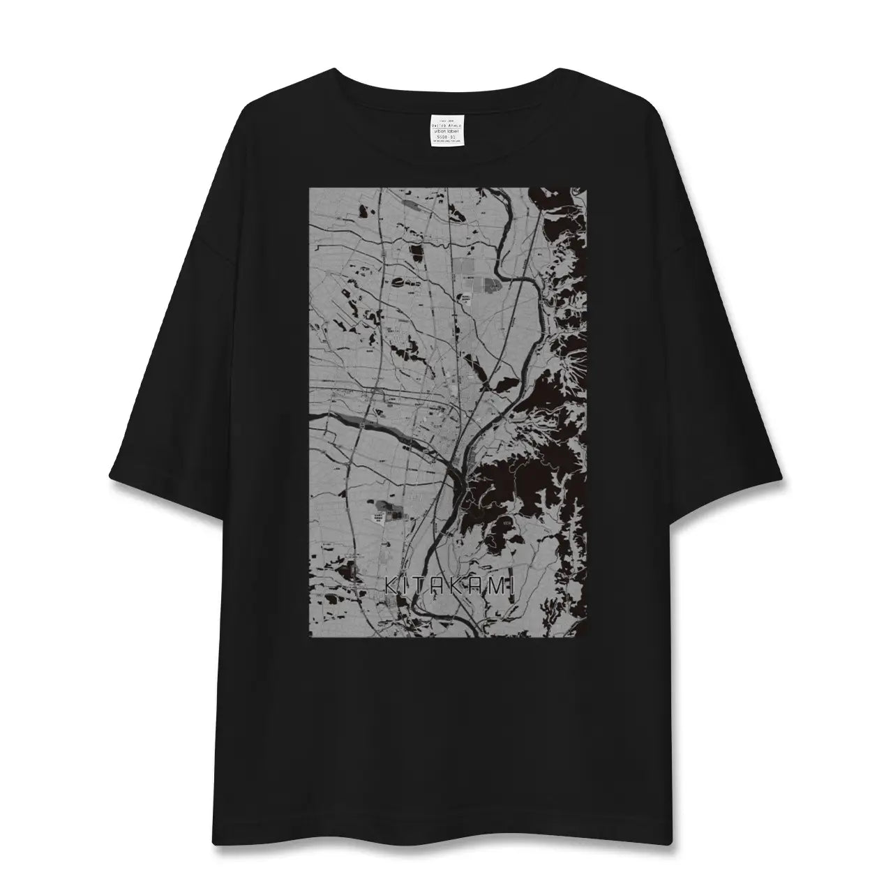 【北上(岩手県)】地図柄ビッグシルエットTシャツ