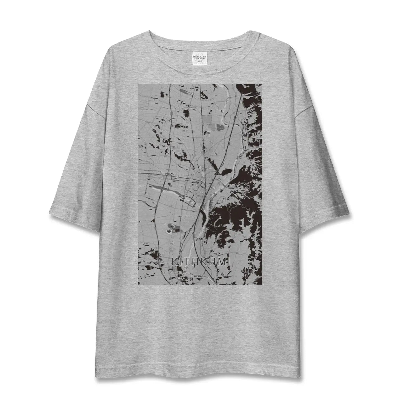 【北上(岩手県)】地図柄ビッグシルエットTシャツ