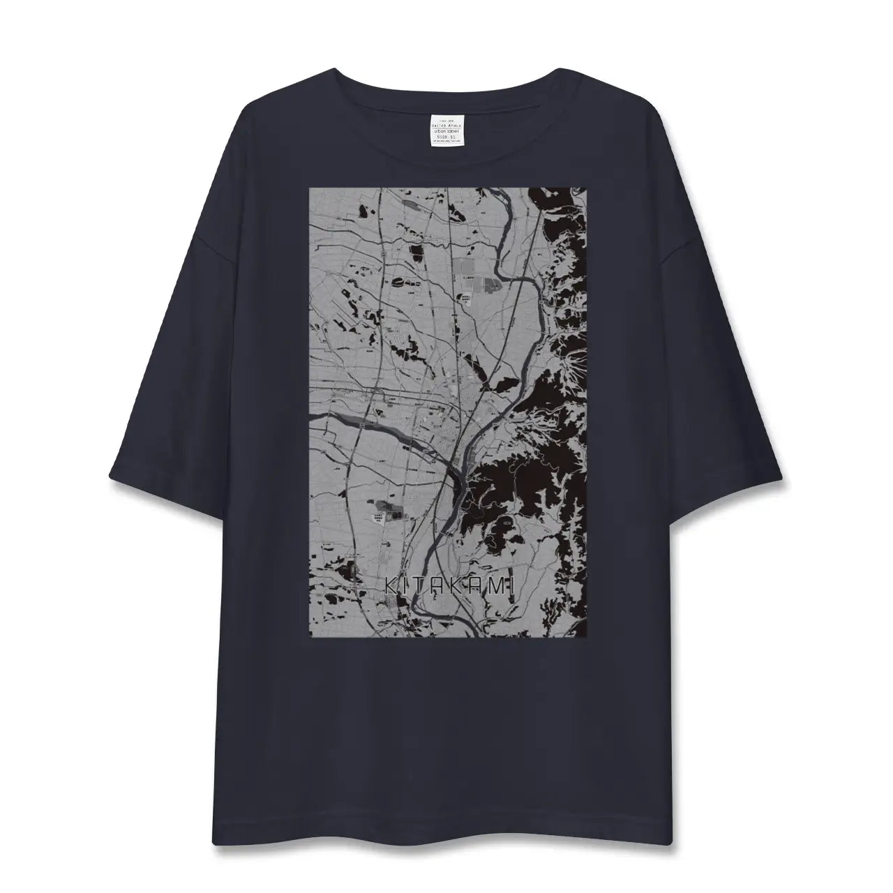 【北上(岩手県)】地図柄ビッグシルエットTシャツ