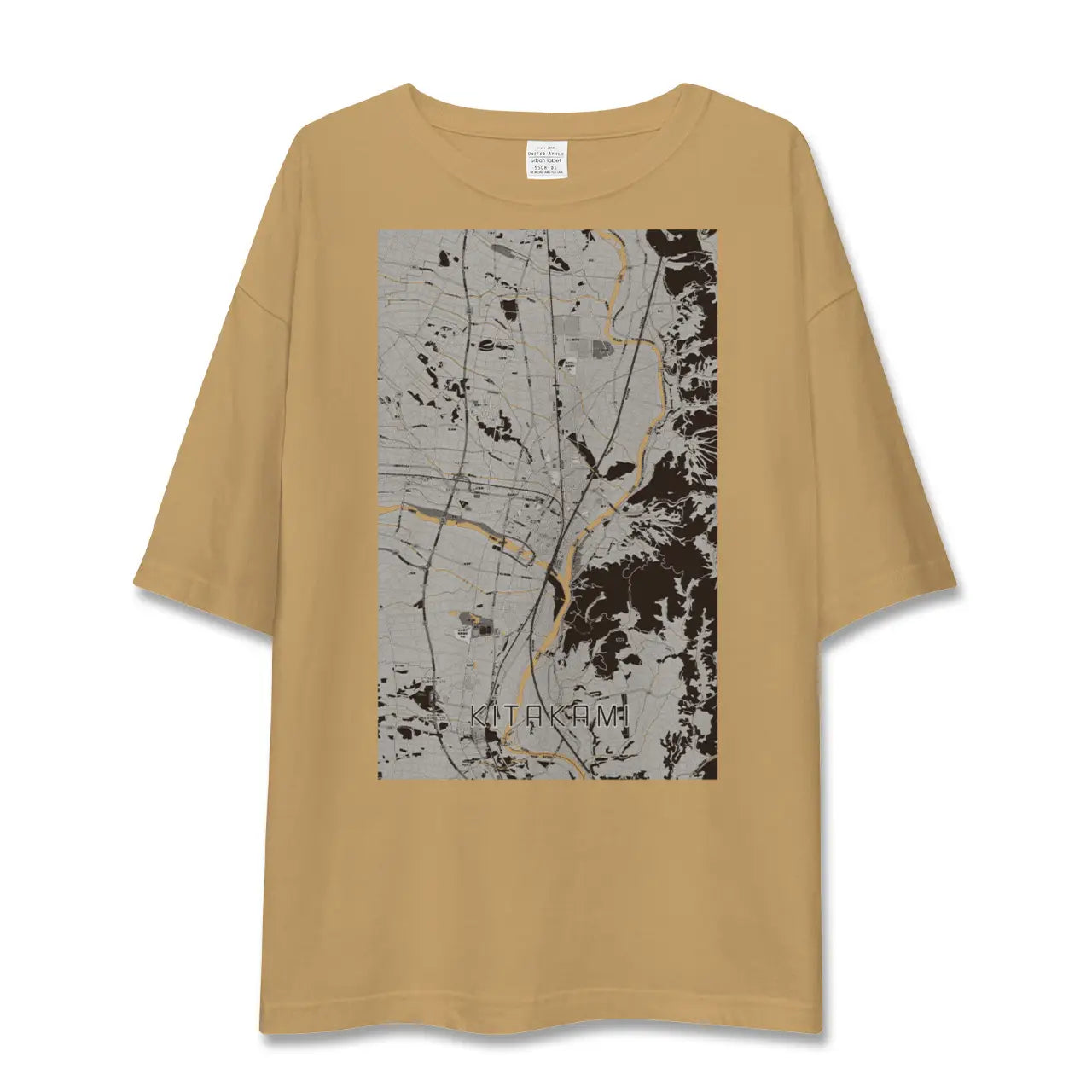 【北上(岩手県)】地図柄ビッグシルエットTシャツ