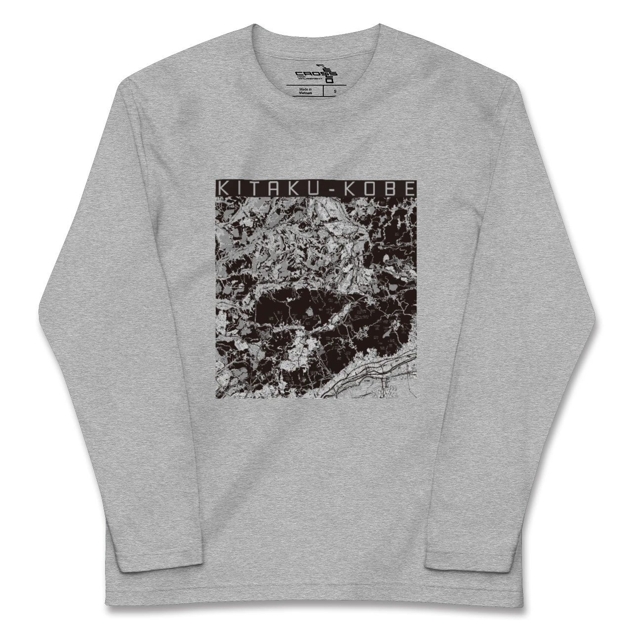 【北区(神戸市)(兵庫県)】地図柄ロングスリーブTシャツ