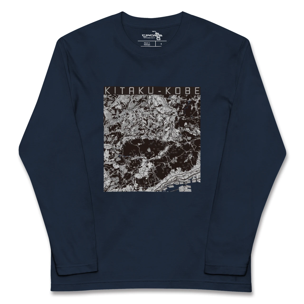 【北区(神戸市)(兵庫県)】地図柄ロングスリーブTシャツ