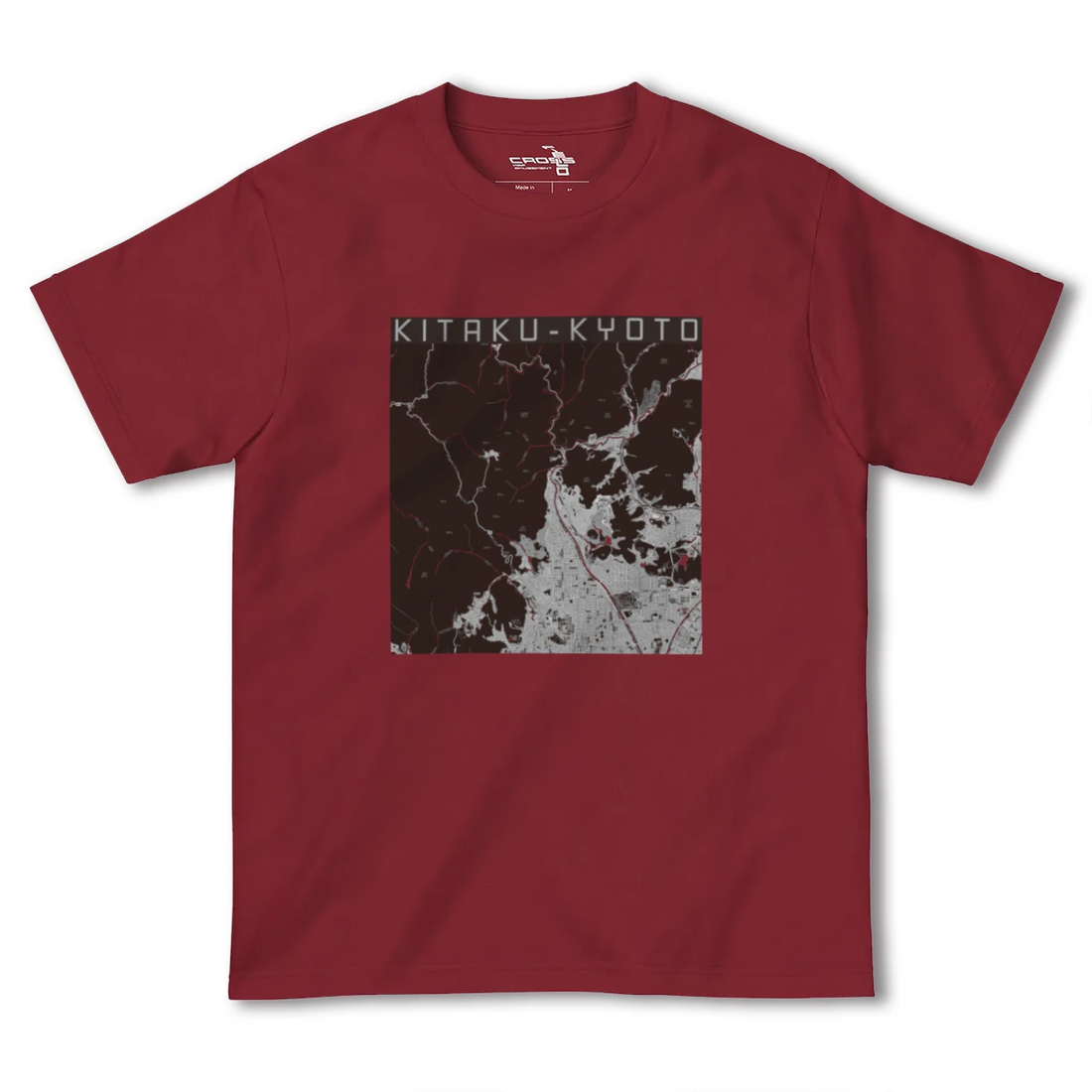 【北区(京都市)(京都府)】地図柄ヘビーウェイトTシャツ