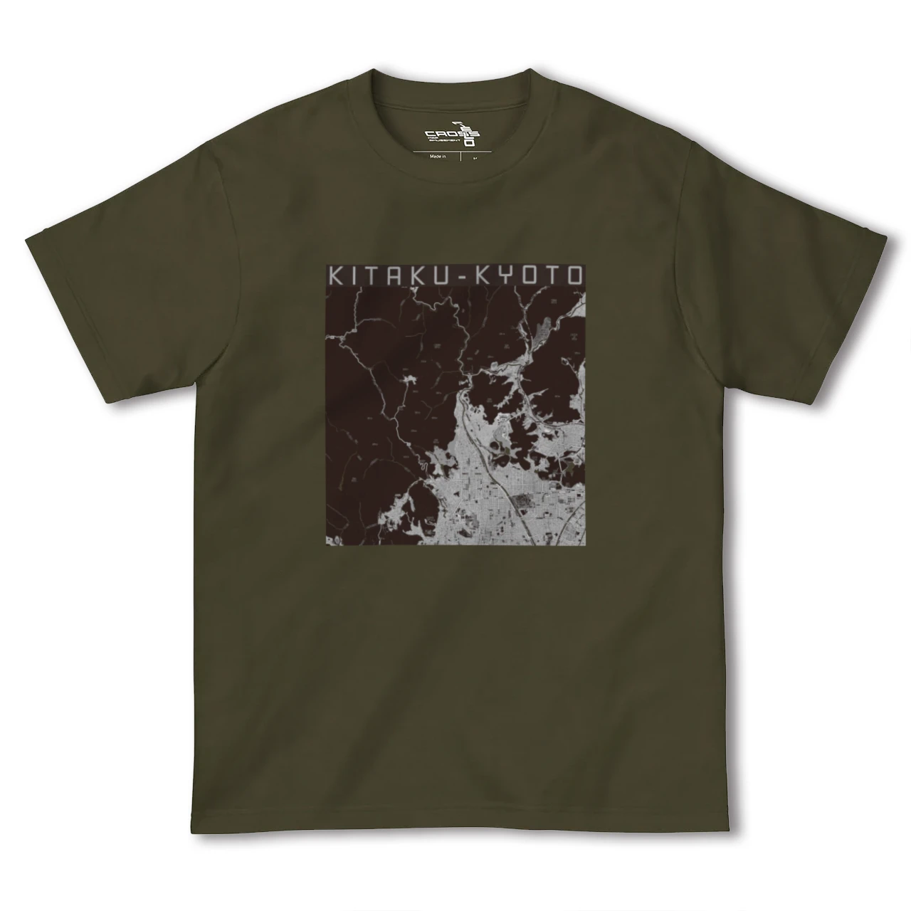 【北区(京都市)(京都府)】地図柄ヘビーウェイトTシャツ