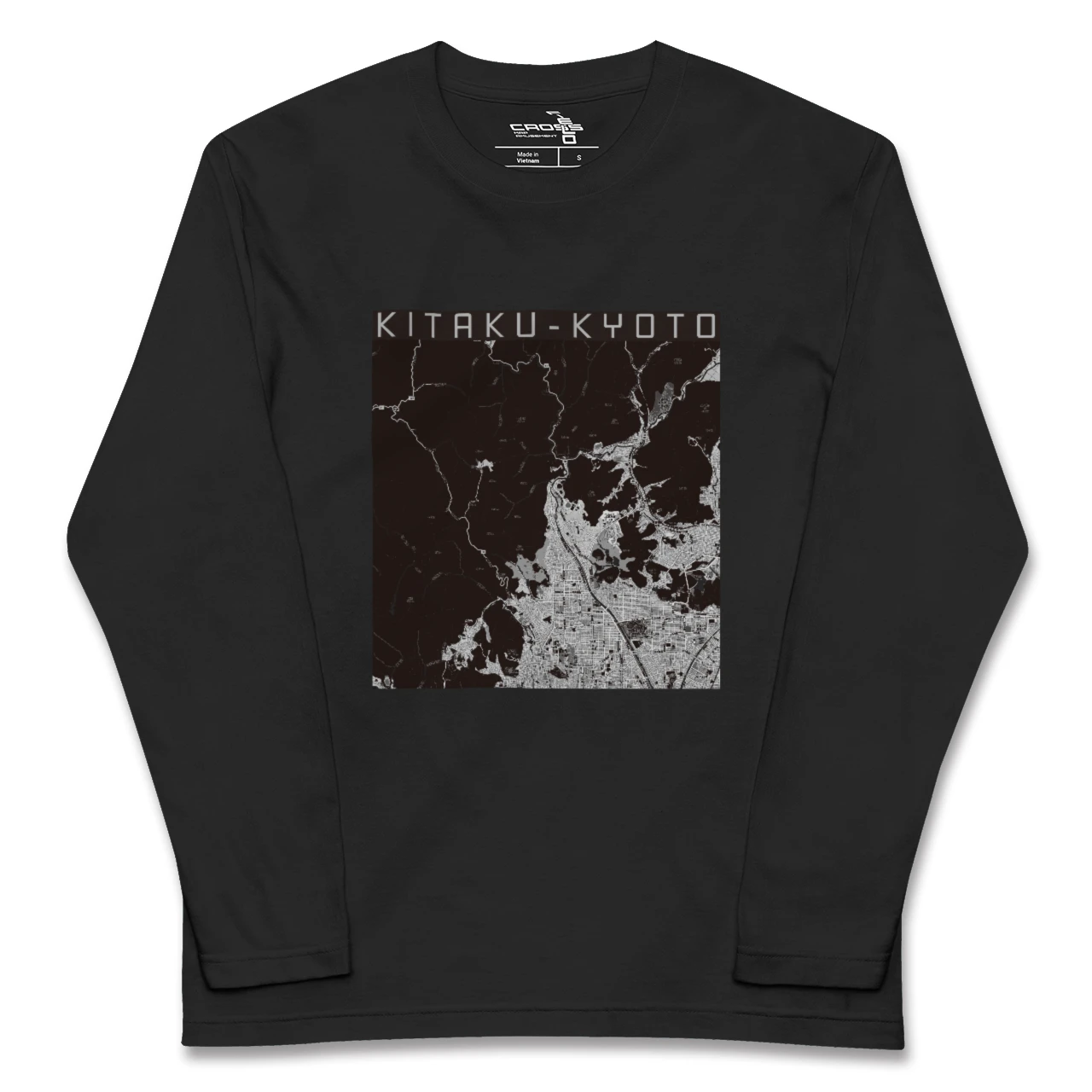 【北区(京都市)(京都府)】地図柄ロングスリーブTシャツ