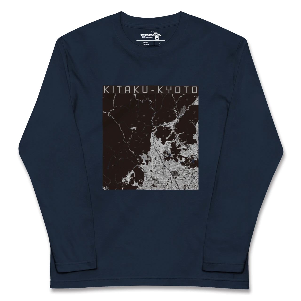 【北区(京都市)(京都府)】地図柄ロングスリーブTシャツ