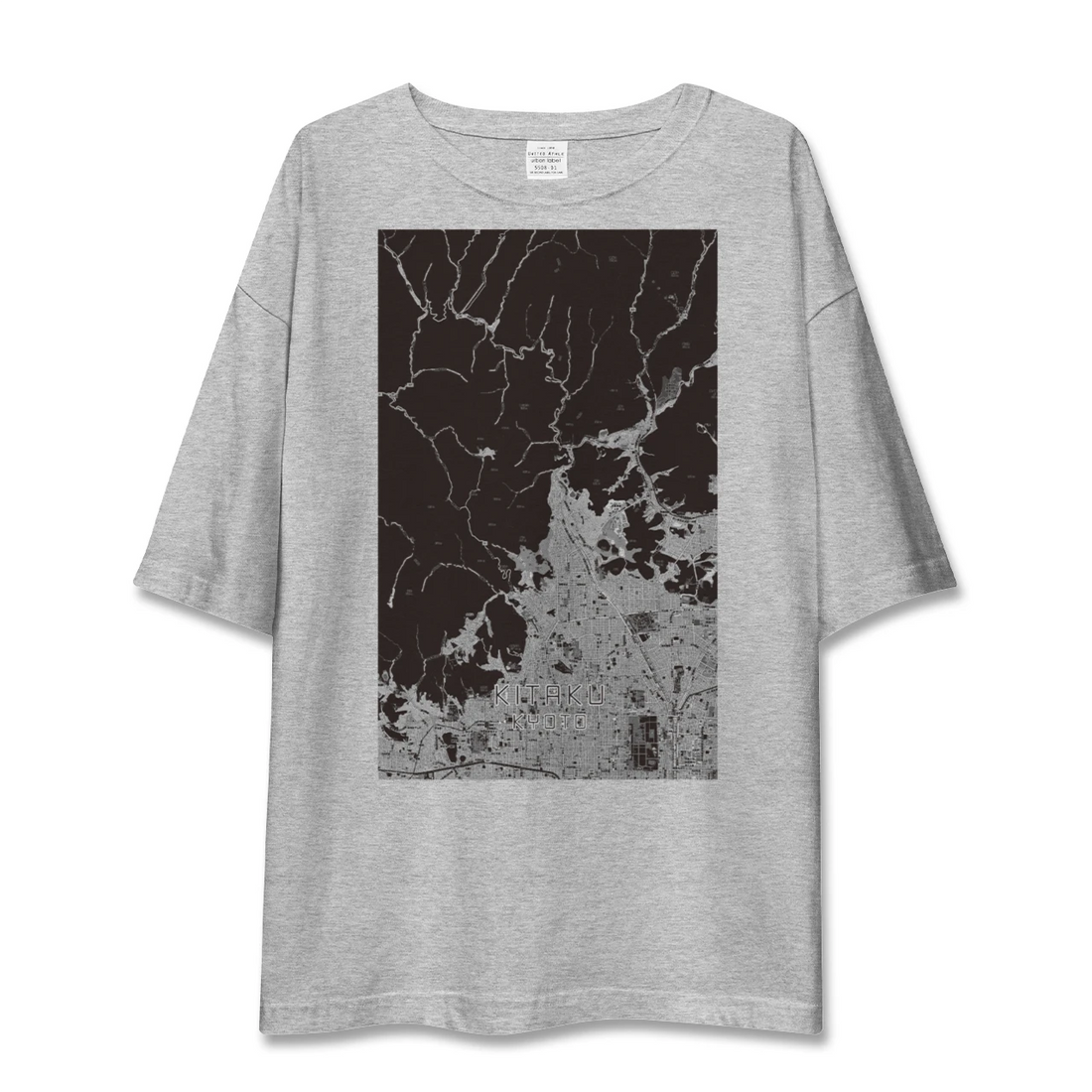 【北区(京都市)(京都府)】地図柄ビッグシルエットTシャツ
