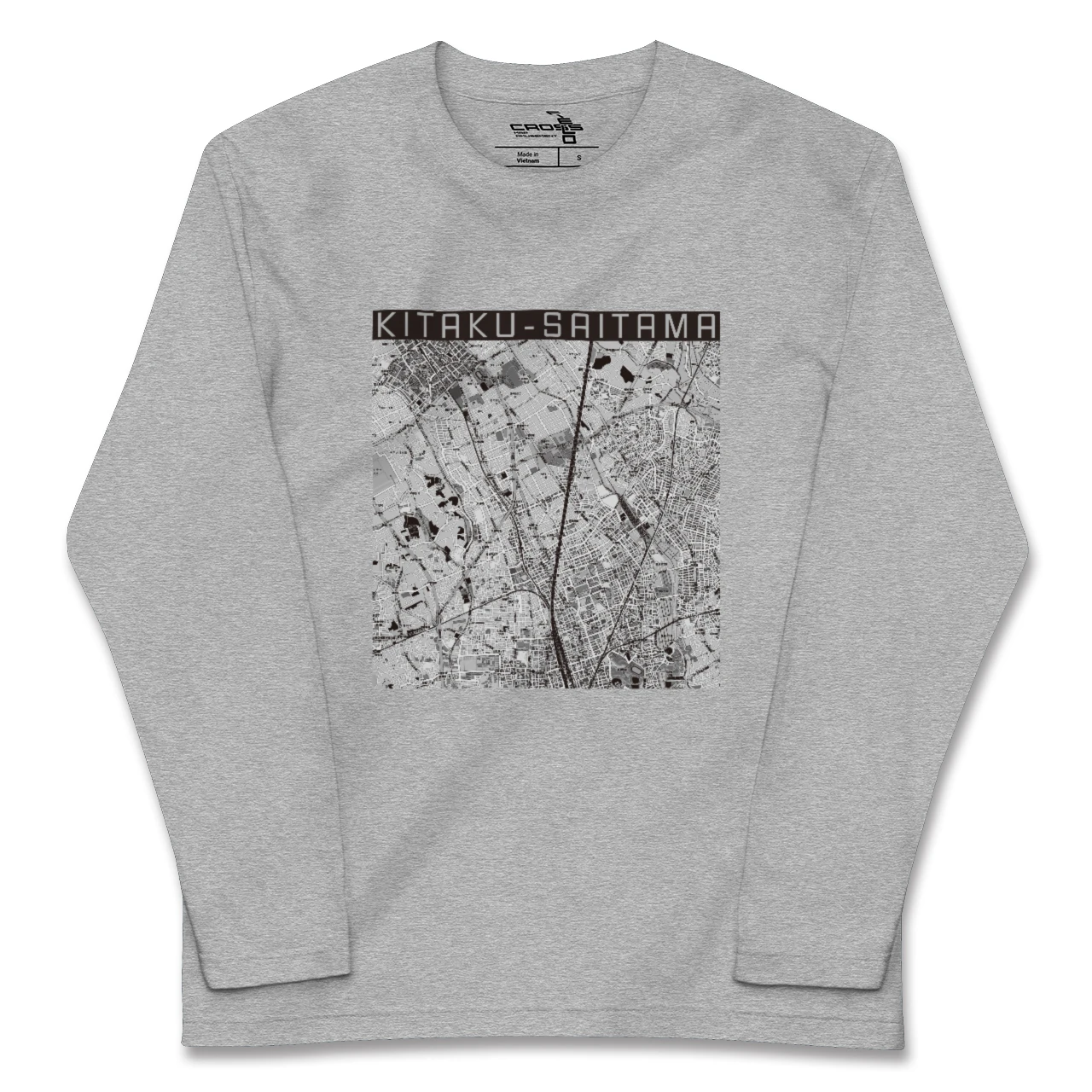 【北区(さいたま市)(埼玉県)】地図柄ロングスリーブTシャツ